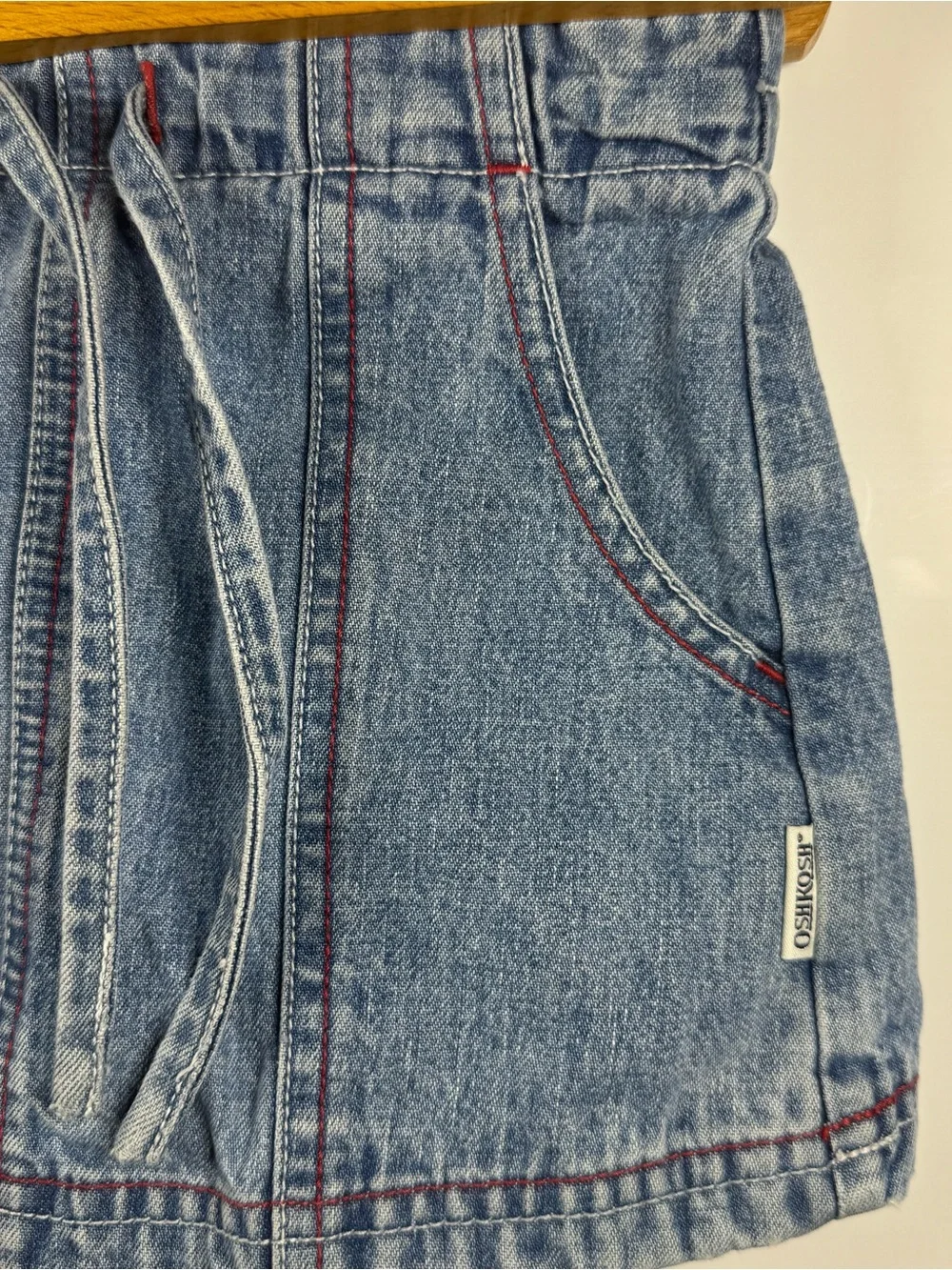 Y2K OshKosh B’gosh Girls Blue Denim Skort 3T Star Embroidered Americana Western